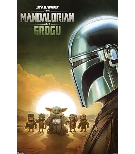 Amazon.com: Star Wars: The Mandalorian - Grogu Sunset Speeder Wall