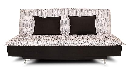 Adorn India Lancia 3 Seater Sofa Cum Bed Digitel Print (Grey & Black)