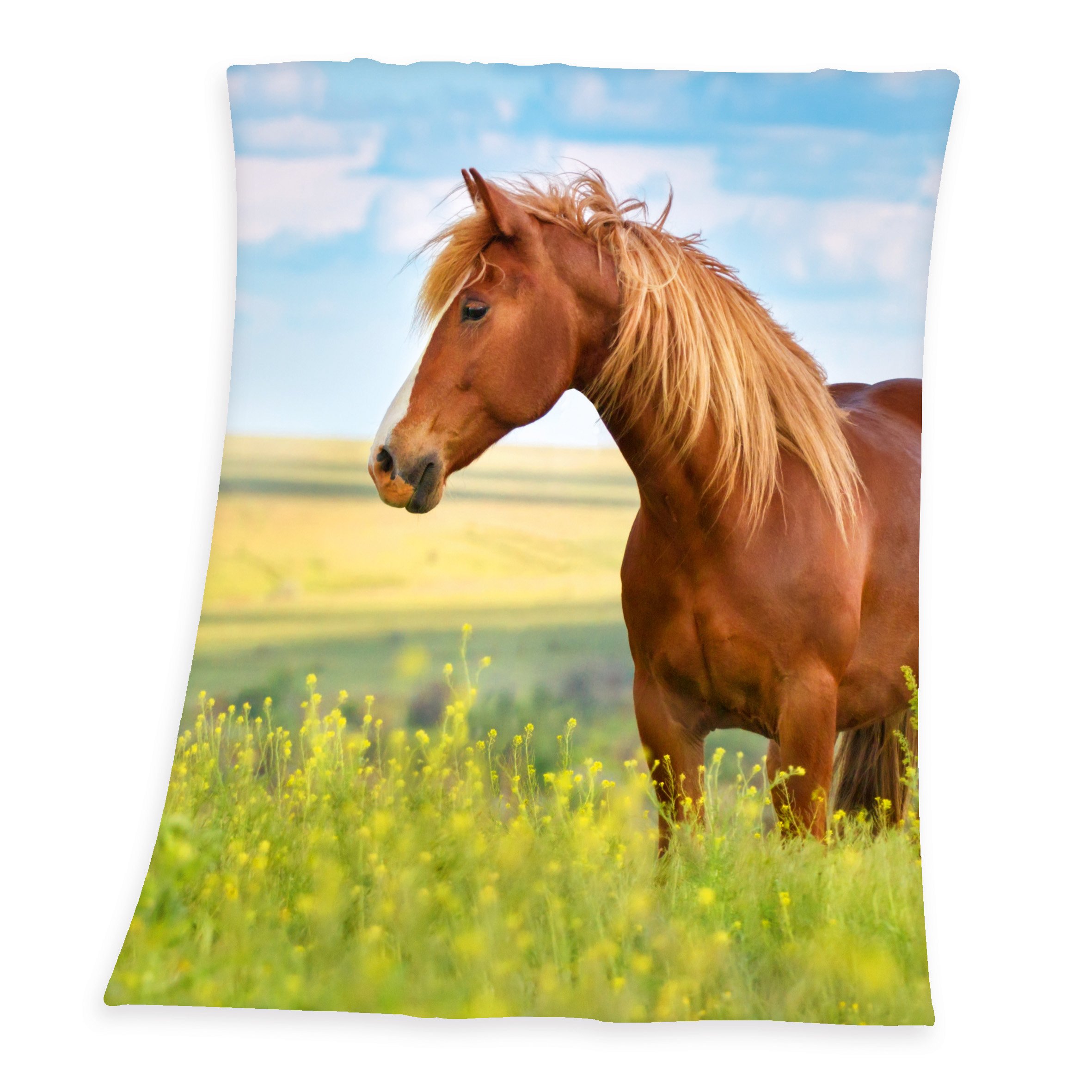 Herding YOUNG COLLECTION Fleece Blanket, Horse Motif, 130 x 160 cm, Polyester