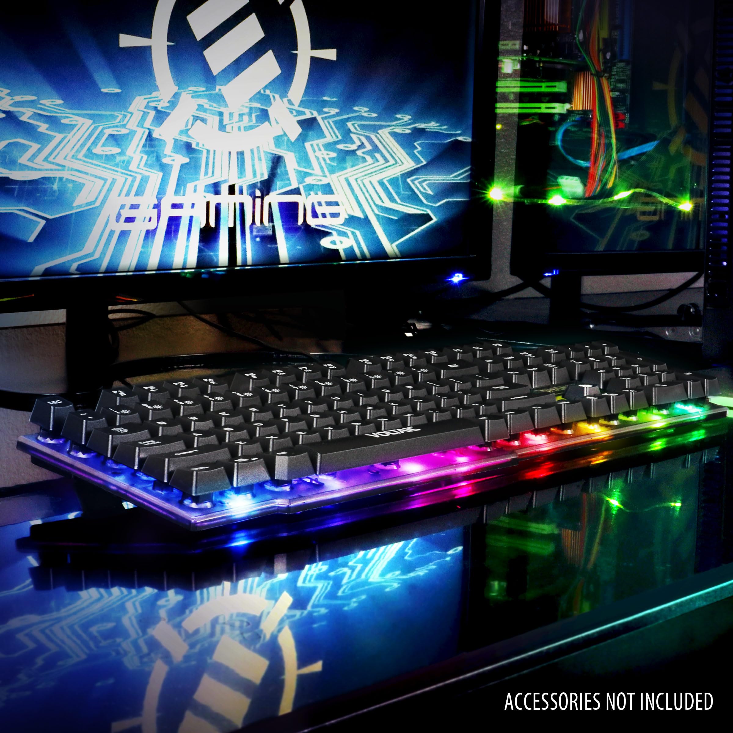 Mua ENHANCE Voltaic 2 Gaming Keyboard - LED Backlit Membrane Keyboard ...