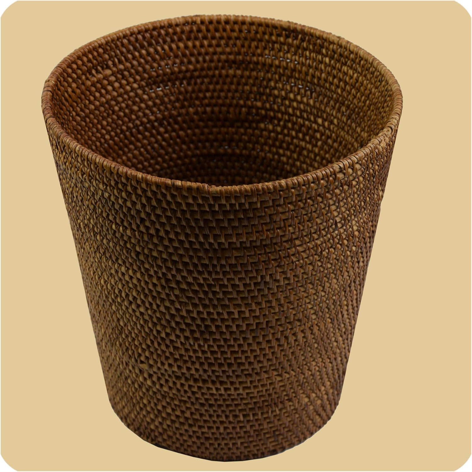 Simandra Rattan Papierkorb Burma, Flechtkorb Basket Korb Deko Unikat Handarbeit Natur rund