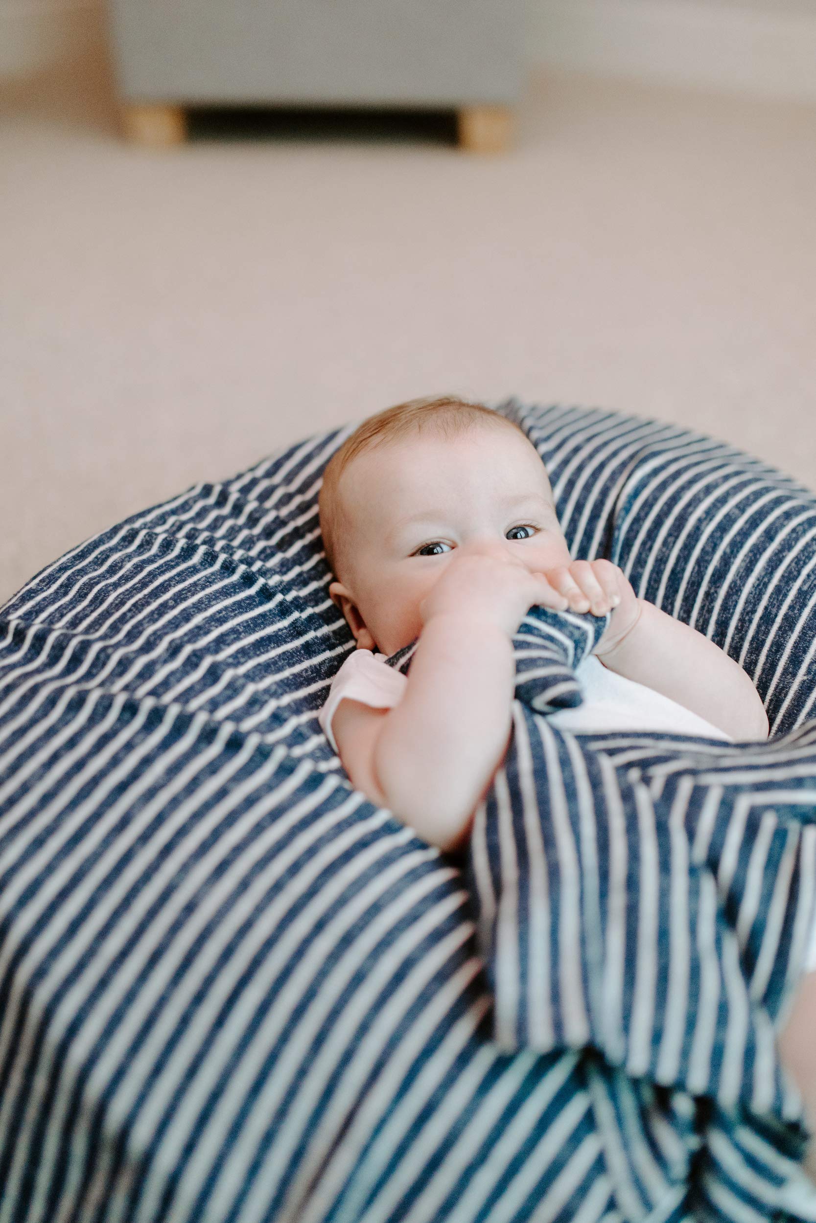 aden + anais Snuggle Knit Baby Swaddle Blanket for Newborn Girl and Boy, Versatile Stroller Cover, Burp Cloth, Nursing Shield, 47 x 47 Inch, Navy Stripe