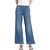 Lands' End Women's Mid Rise Denim Wide Leg Ankle Jeans