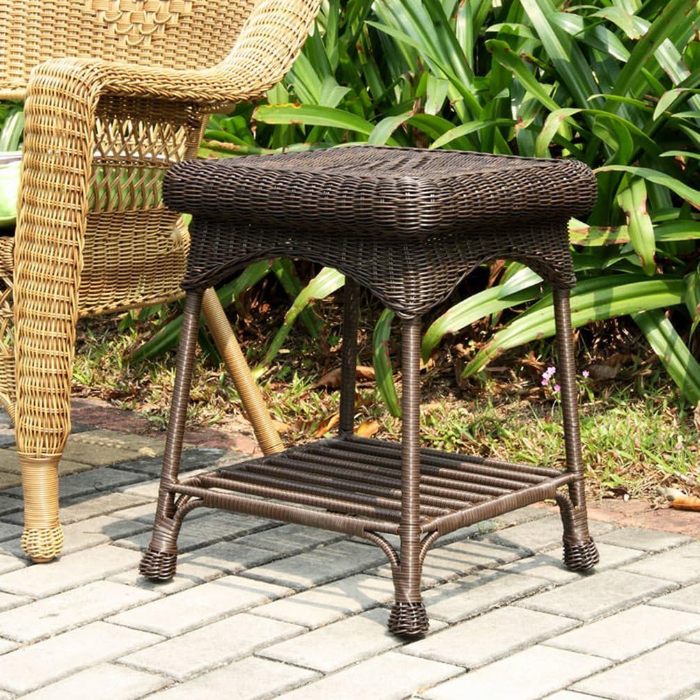 Best resin wicker end table brown