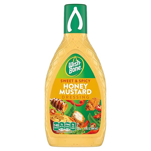 WISH-BONE SALAD DRESSING, SWEET & SPICY HONEY MUSTARD, 15 OZ