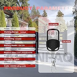 2 for LM124/2LM124 Gate Opener Remote