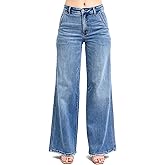 Judy Blue Women's High Waist Retro Relaxed Wide Leg Jeans