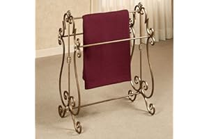 Touch of Class Esmeralda Blanket Rack - Antique Gold - Functional Furniture - Aesthetic Room Decor - Fabulous Detailing - Stately Room Decor Aesthetic
