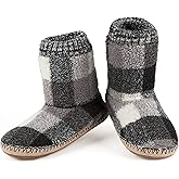 Men's Warm Up House Boots, Thick Fuzzy Sherpa Fleece Winter Moccasin Socks Non-slip Soles, Cozy Soft Comfy Indoor Shoes Rubber Grippers