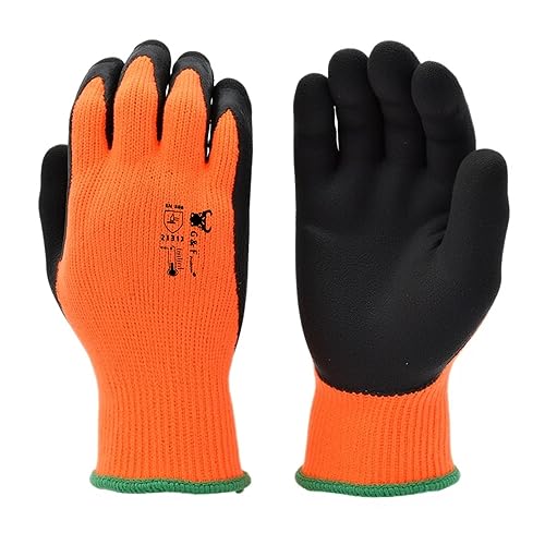 G & F 1528XXL GripMaster Cold Weather Outdoor Work Gloves, Winter Driving Gloves, Micro-Foam Latex Double Coated, heavy Duty, XXLarge, 1 Pair