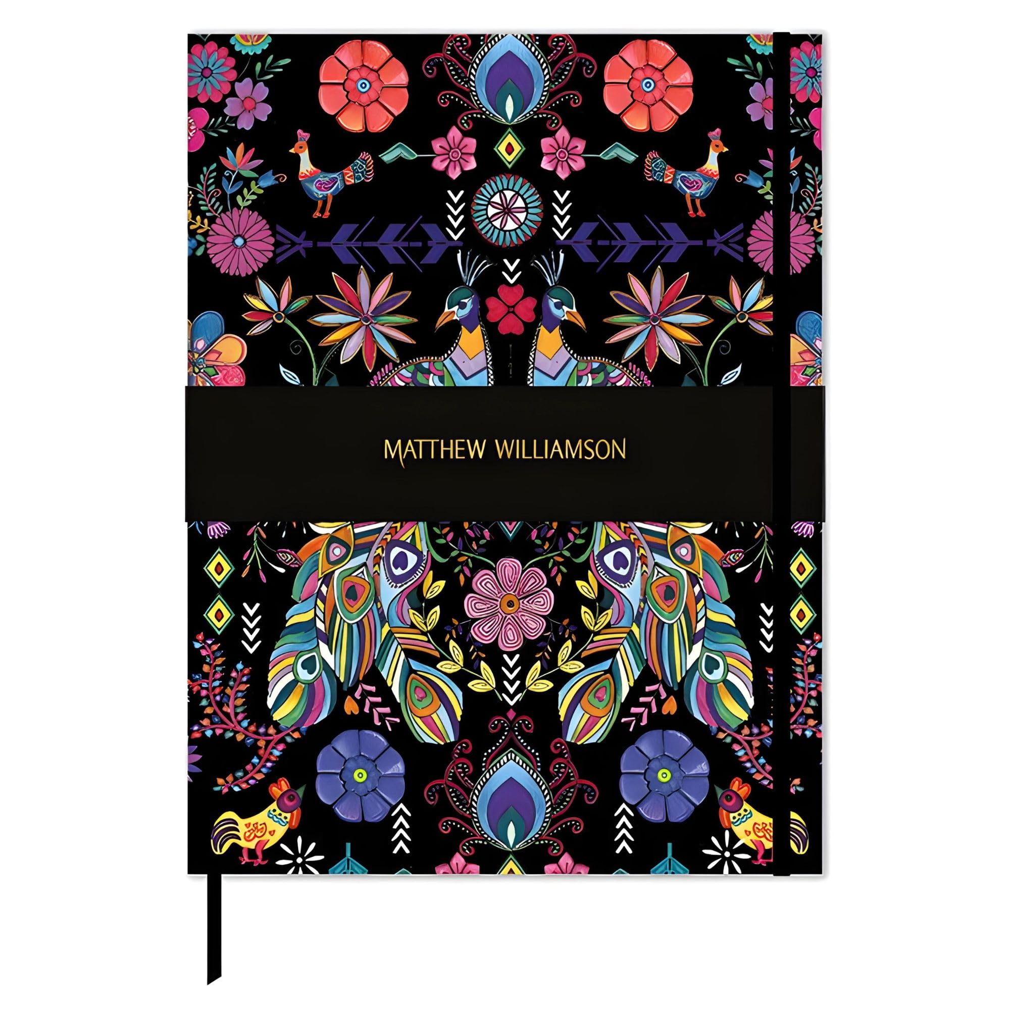 Museums & Galleries Hardcover Journal - Grande Notebook - 187 x 247mm - Pampas Peacock Matthew Williamson Design - Artistic Stationery