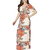 KOH KOH Womens Long Summer Floral Evening Sexy Kaftan Evening Gown Maxi Dress
