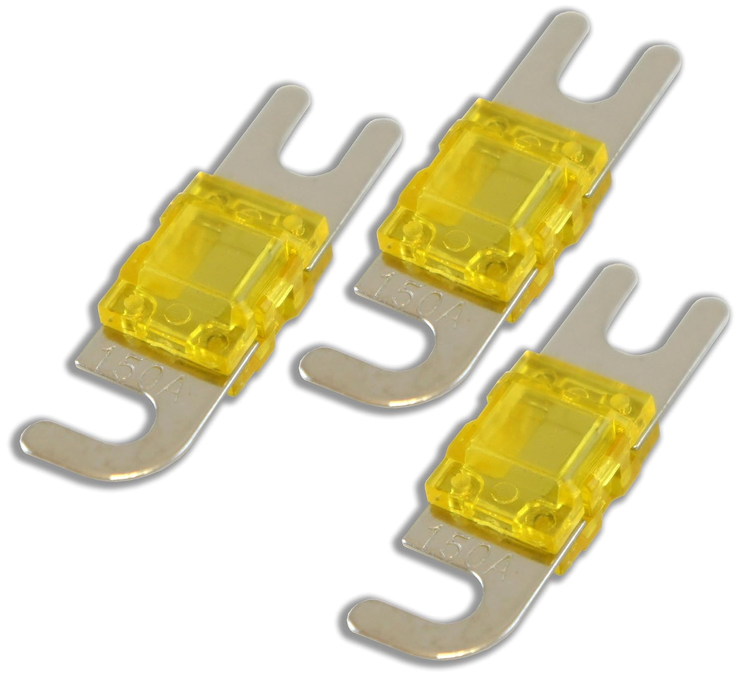 Harmony Audio HAMIDI150 Car Stereo Fuseholder 3 Pack 150 Amp MIDI Fuses Nickel Plated