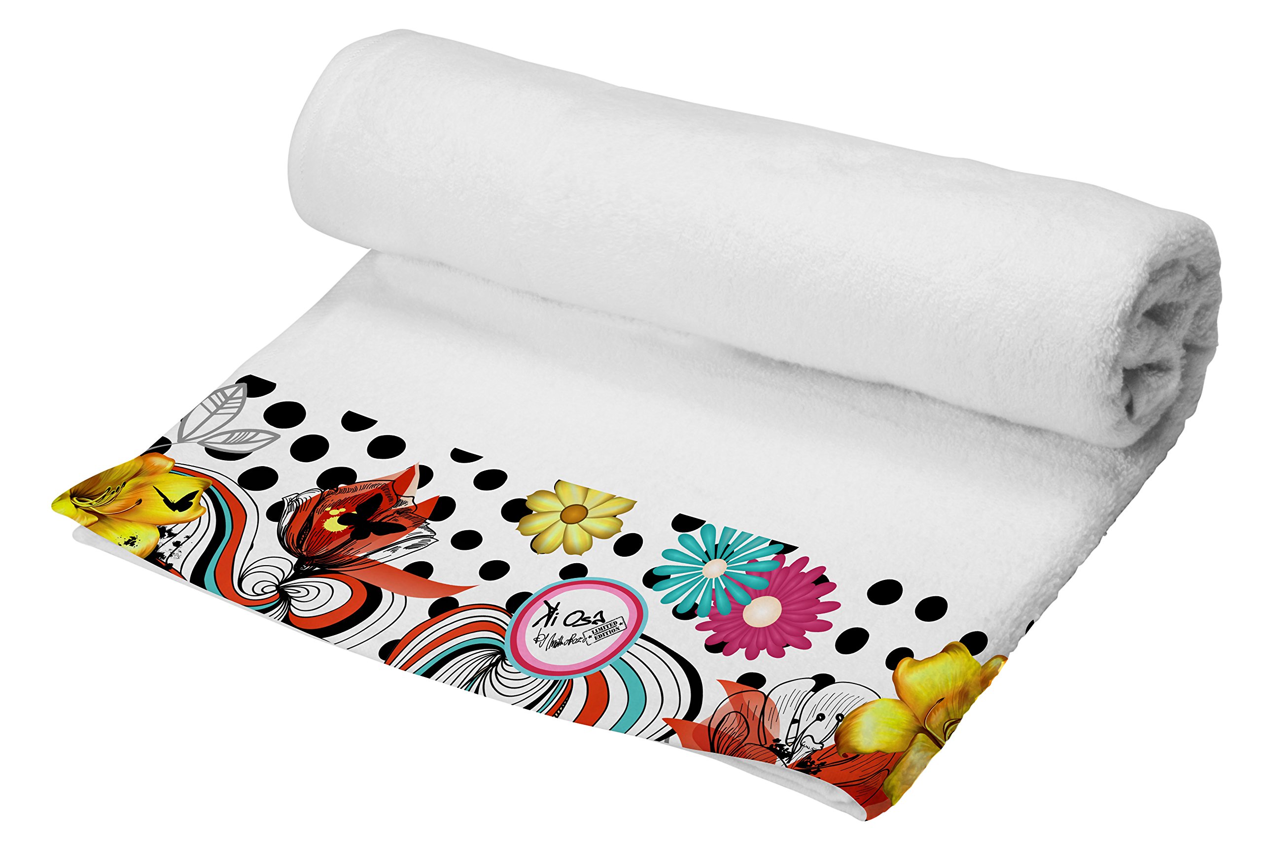 Busch-Jaeger MB home Terry Towel with Applied Flounce Digitally Printed KOLM02, 100 x 150 cm