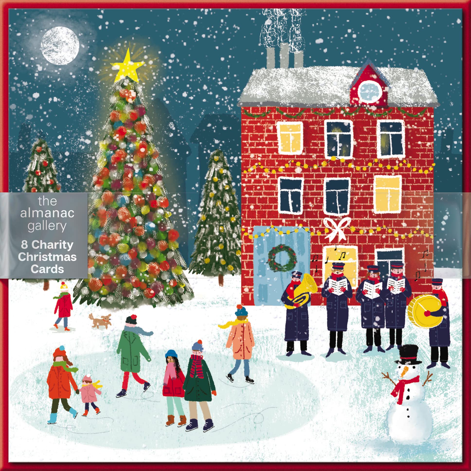 Pack of 8 Skating By The Band Charity Christmas Cards Multiple Charities ALCX9965