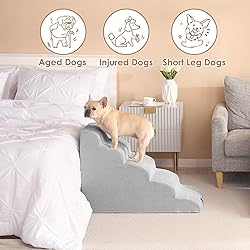 EHEYCIGA Curved Dog Stairs Ramp for High Beds