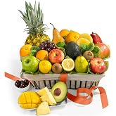 A Gift Inside Fresh Fruit Basket with Tropical Fruit, Pears, Apples &amp; Dried Fruit &ndash; Gourmet Fruit Gift Basket for Every Occasion