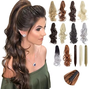 Amazon Com Hebelin Ponytail Extensions 18 21 Claw Jaw Clip