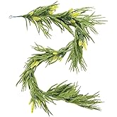 KOOSTONE Single 5.8 ft Real Touch Artificial Norfolk Pine Garland, Flexible Realistic Christmas Greenery for Mantle, Staircase, Table, Indoor & Outdoor Holiday Winter Decor
