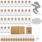 Teenyyou 30 Pcs Mustard Seed Necklace Christian Charms Gifts Faith Necklace Includes 0.5ml Tiny Glass Bottles with Cork and Cards for Woman Church Baptism, Not Include Seeds (Cute)