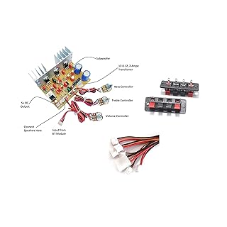 ERH INDIA Ready to Use 2.1 Home Theater Amplifier Board 100 watt with Bass Boost Support TDA2030 Based with inbuilt 5 Volt Regulator IC 7805
