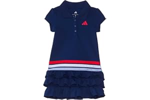adidas Girls Short Sleeve Active Polo Ruffle Dress