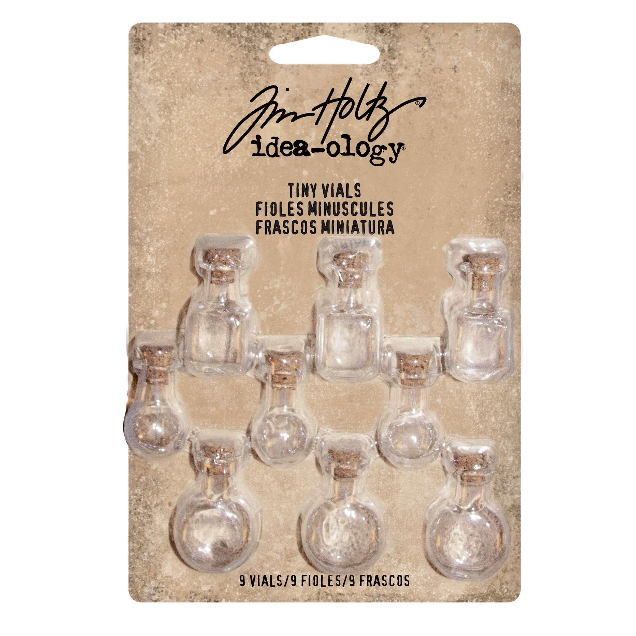 Advantus TH93201 Idea-Ology Tiny Corked Vials 1 x 0.25-inch-Assorted Clear Shapes