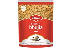 Bikaji Bhujia Sev No.1 – Authentic Namkeen Sev 14.11 oz (400g) Pack for Bar Snacks| Traditional Indian Taste Handmade & Fryer Made Sev |Crunchy, Spicy, Flavorful Bhujia Perfect Tea-Time & Ready to Eat| Perfect for Diwali Gifting & Festive Celebrations