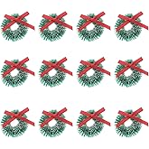 BESPORTBLE Mini Artificial Christmas Wreaths: 12Pcs Mini Wreaths for Crafts Small Indoor Decorative Ornaments Xmas Table Decorations and Garland Decor for Holiday Home