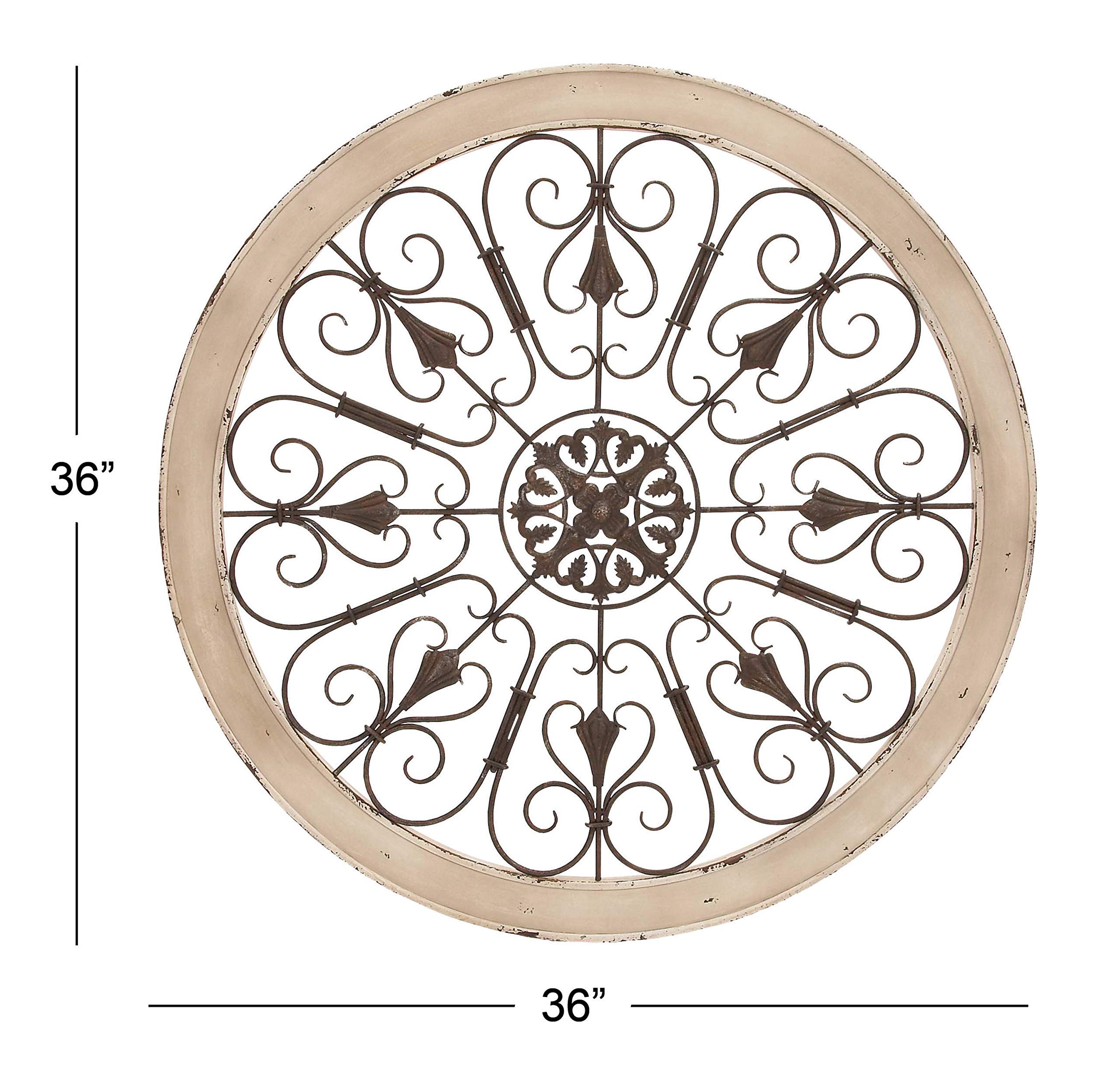 Benzara 52734 Metal Wood Wall Panel Decor
