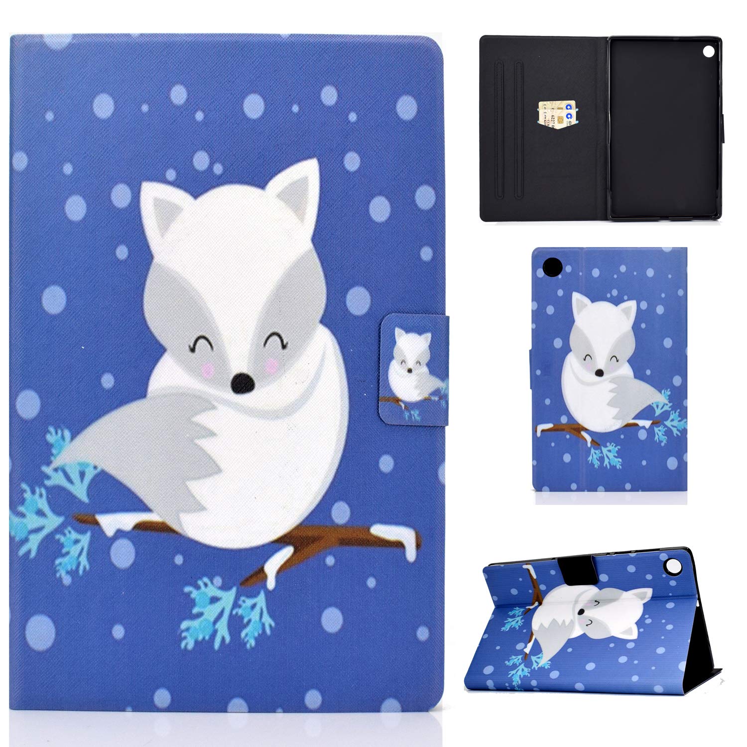 CXTCASE Case for Lenovo Tab M10 Plus (3rd Gen) 10,6 Inch,Stand Function PU Leather Protective Cover Tablet Case Shell for Lenovo Tab M10 Plus 3rd Gen,Arctic Fox