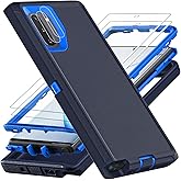 YKHJKLEC for Samsung Galaxy Note 10 Case, ONLY, [NOT FIT Galaxy Note 10 Plus], with 2Pcs [Self Healing Flexible TPU Screen Protector & Camera Lens Protector], Military Grade (Navy Blue)