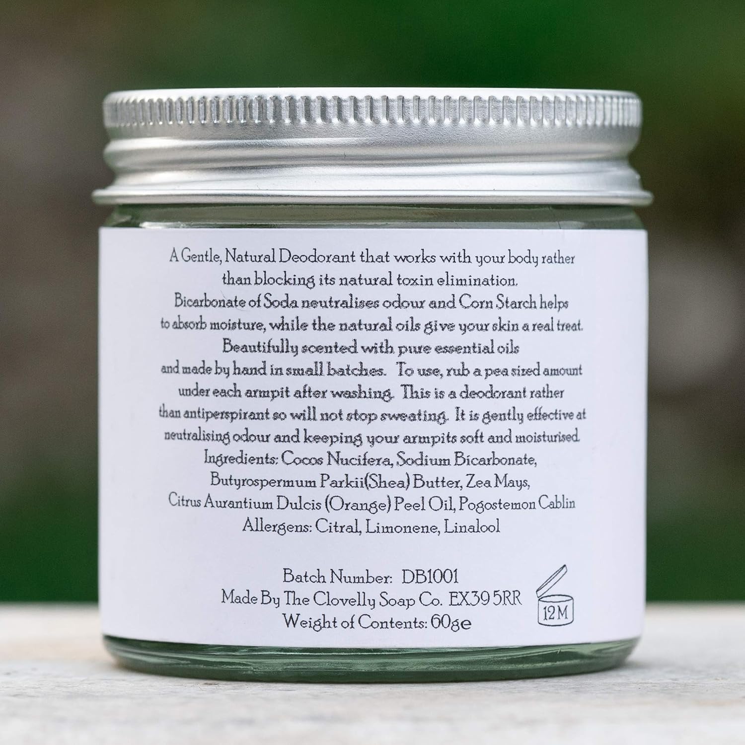 Clovelly Soap Co Natural Handmade Deodorant Balm Patchouli & Orange 60g Glass Jar, 60 g (Pack of 1) - Image 5