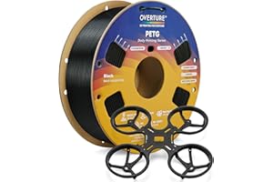 OVERTURE High Speed PETG Filament 1.75mm, 1kg Black | Neatly Wound & Clog-Free, 