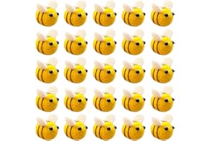 AcceLeah 25Pcs Wool Felt Bumble Bee Cute Bee Craft Ball Nursery Perfect for Baby Room Shower Gift Decorations or Costume Accessories