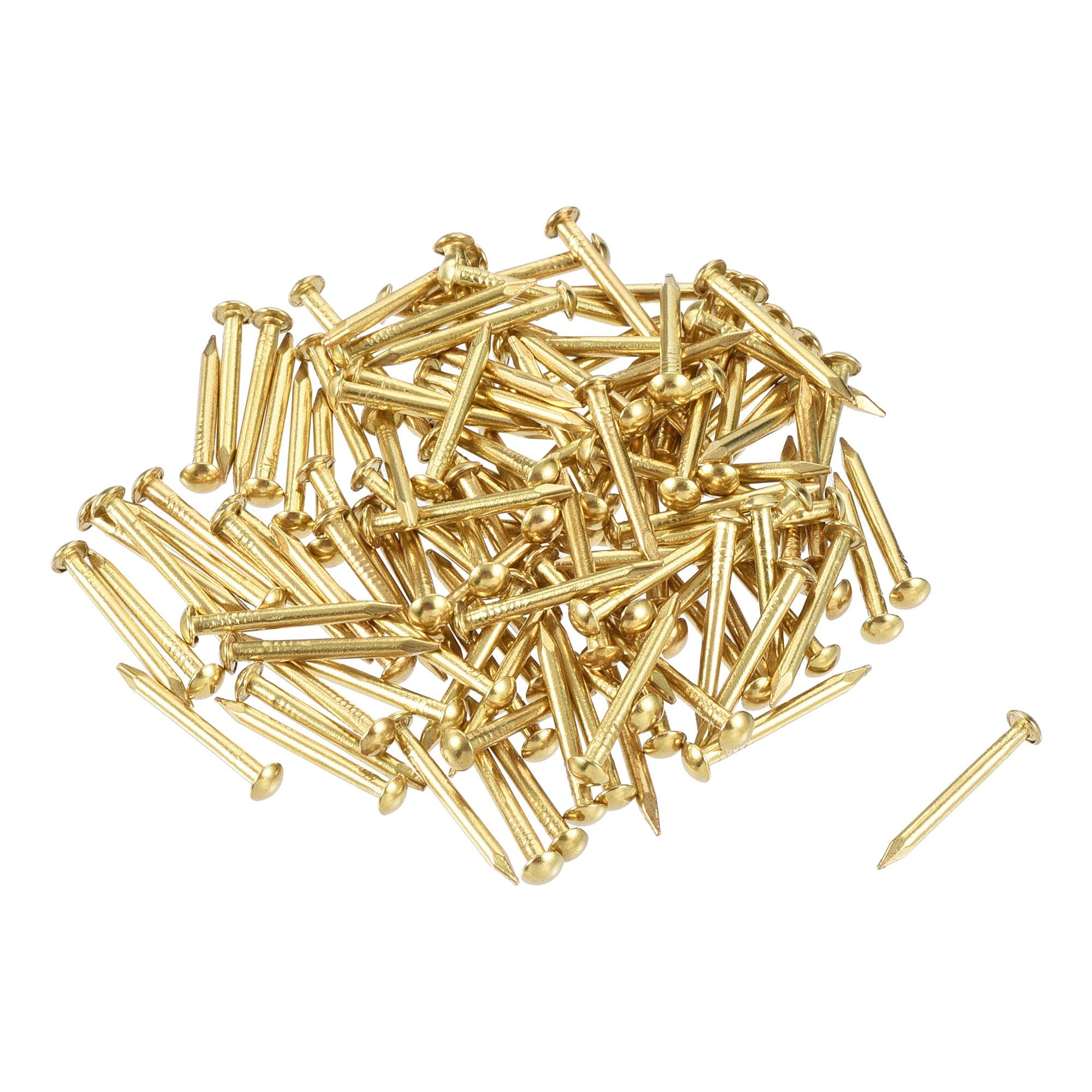 sourcing map Small Tiny Hardware Brass Nails 1.5mmx15mm(DXL) for DIY Wooden Boxes Accessories 120pcs