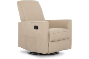 Evolur Raleigh Upholstered Plush Seating Glider Swivel, Recliner, Glider for Nursery in TAN, Greenguard Gold Certified, Moder