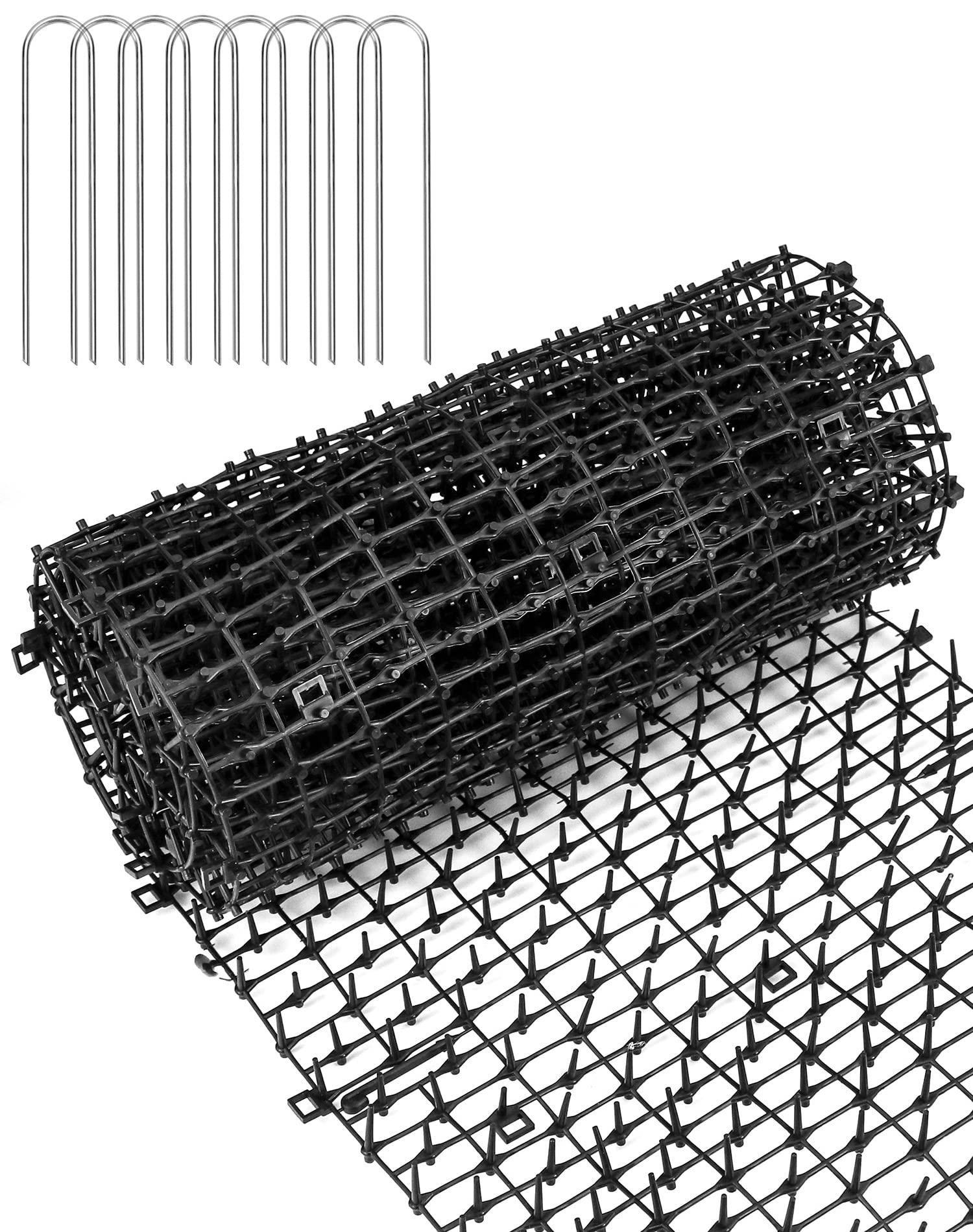 QWORK® Prickle Strip Dig Stopper, Anti Cat Mat Anti Cat Spikes for Preventing Animals from Entering the Garden and Destroying Plants, 200cm x 30cm — image 1