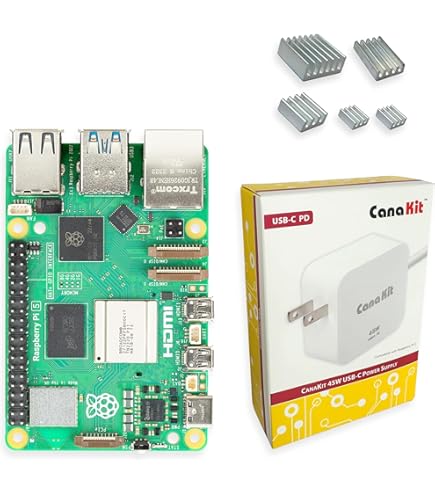 ミニPC Raspberry Pi 5 Starter Kit Amazon.com: CanaKit Raspberry Pi