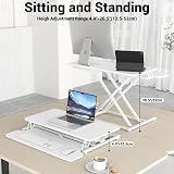 ERGOMAKER 32in Standing Desk Converter Dual Monitor White 80cm Wide view 3