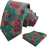 Alizeal Mens 3.15'' Flower Tie with Floral Handky Set