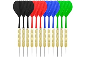 CyeeLife Steel Tip Darts,12 Pack Metal Tip Dart Set, Darts Metal Tip Set, Metal Darts for Dartboard