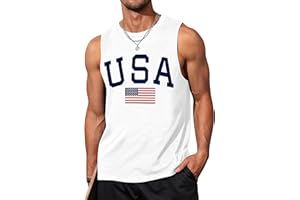 GOSUIF Mens Graphic Tank Tops Sleeveless Muscle Shirts Beach Hawaiian Coconut Tree Patriotic Tank Tops