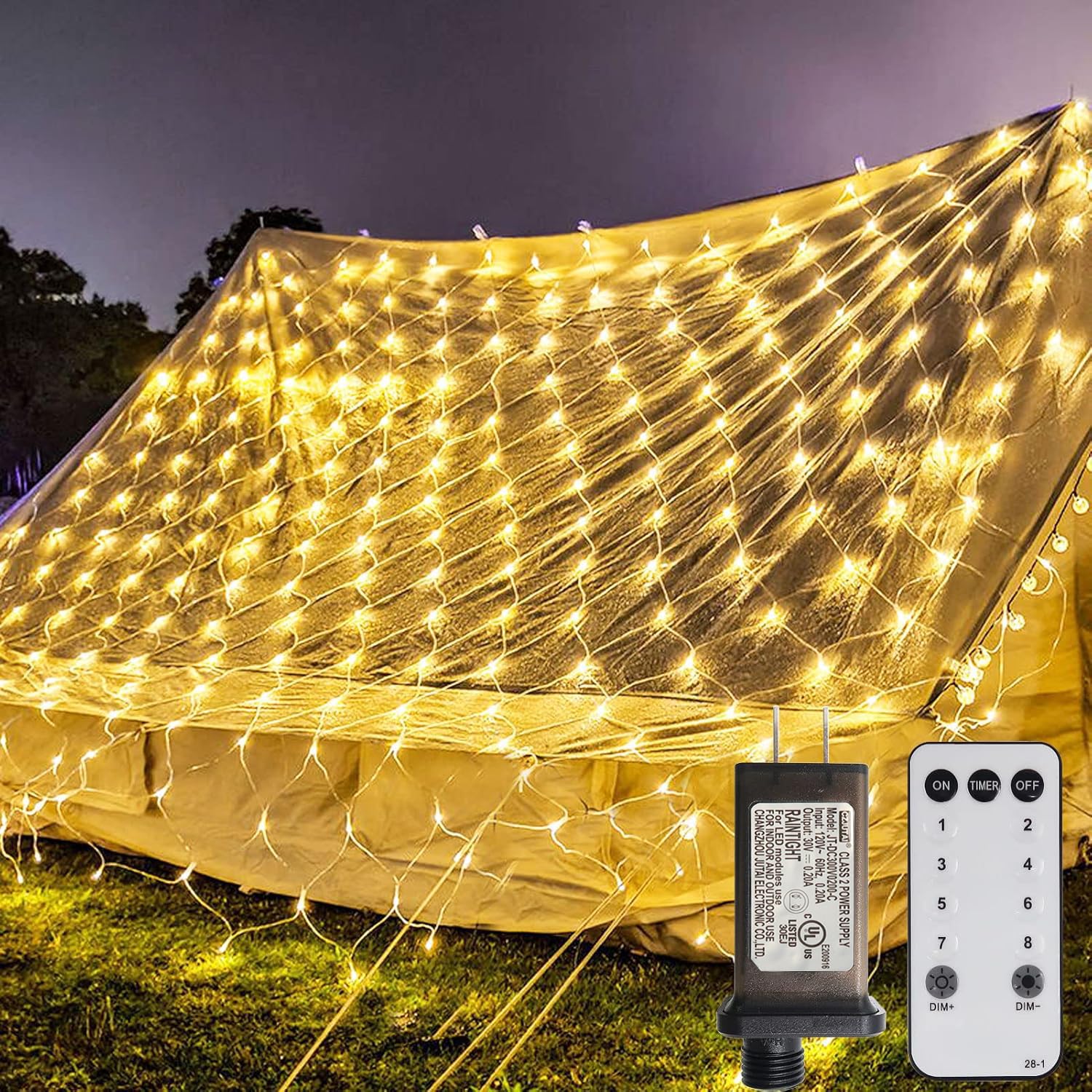 Photo 1 of ZAIYW 660 LED Net Lights Outdoor Mesh Lights, 20Ft x 13Ft Large Christmas Net Lights Plug in with Remote Control Timer for Bushes Xmas Shrubs Wall Wedding Tree Decor (Warm White)