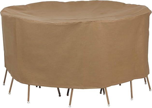 Amazon Com Duck Covers Etr09090 Essential Water Resistant 90 Inch Round Patio Table Chair Set Cover Latte 90 Diameter X 29 H Automotive