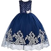 Cosplay Life Elegant Flower Glown Dress for Girls Young Adult Fashion Bow Flower Kids Party Festival Ages 4-12 Years Old