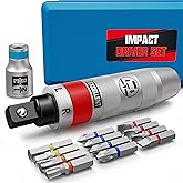 Arwealxs 13 Piece 1/2" Drive Manual Impact Driver, Reversible Hand Impact Screwdriver Set with Slotted, Hex, Phillips Bit Kit