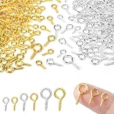 600pcs Small Eye Screws for Jewelry Making, 3 Sizes Tiny Eye Hook Pins in Crafts, Mini Eyelet Screw Pin Hooks for Ornaments, Keychains DIY Craft Projects, Silver and Gold