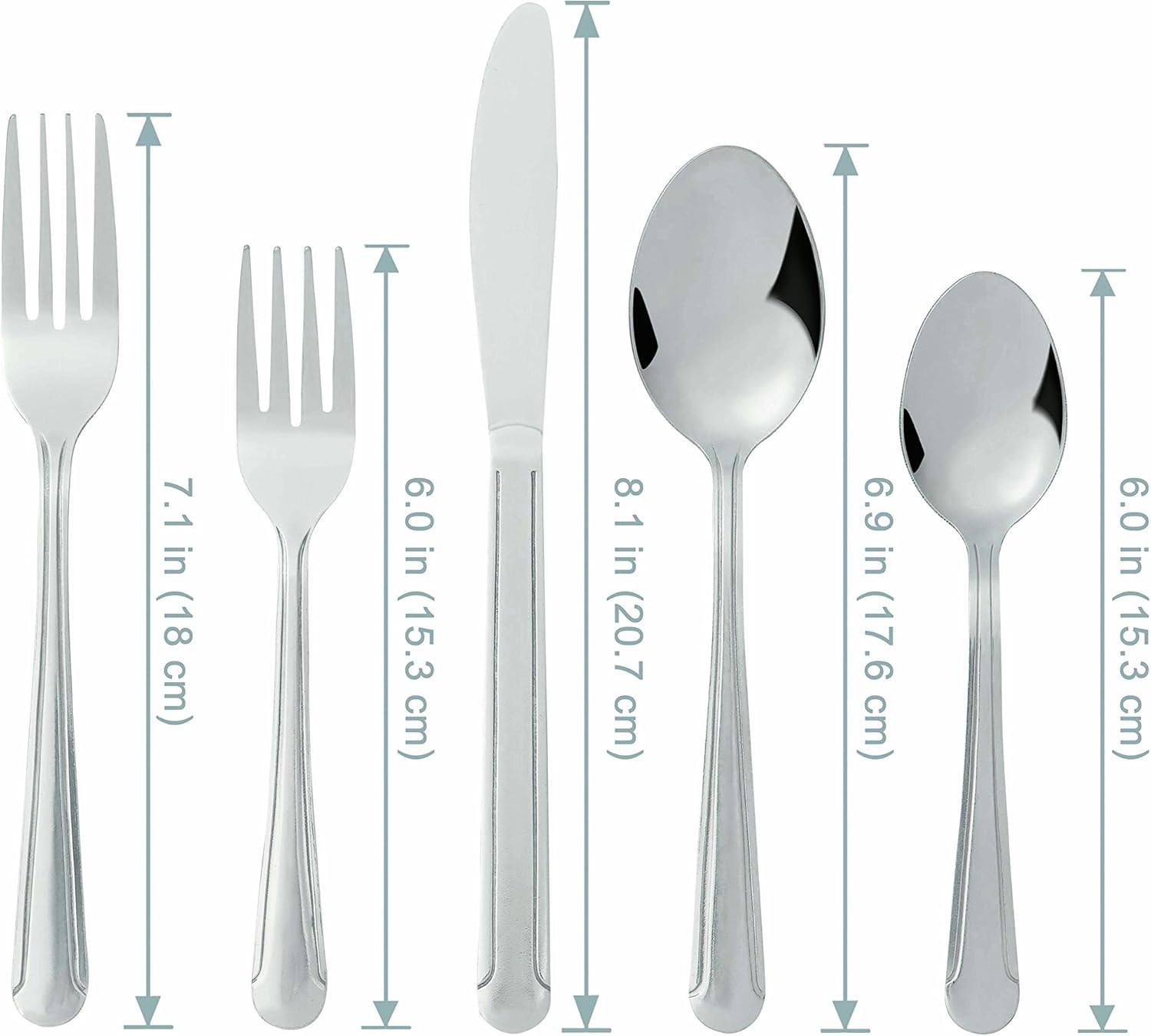  | Bon Camisole 20-Piece Stainless Steel Flatware Silverware Cutlery Set, Include Knife/Fork/Spoon, Dishwasher Safe, Service for 4: Flatware Sets