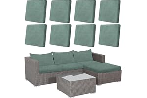 8 Pcs Stretch Patio Cushion Covers Waterproof Outdoor Cushion Covers Replacement,Outdoor Sofa Cover Couch Slipcovers,Indoor W